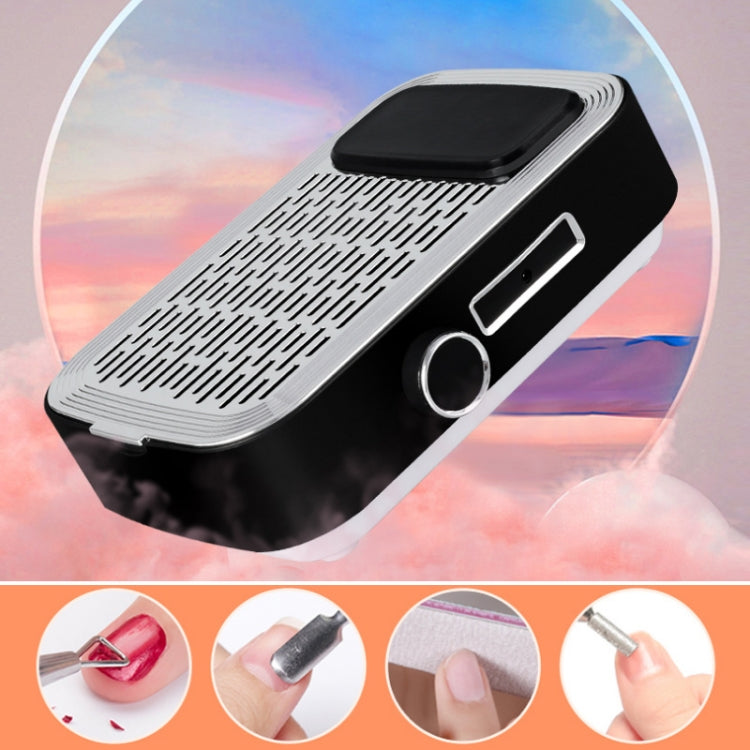 80W Wireless Rechargeable Nail Vacuum Cleaner, Specification: EU Plug (Black) by bashfashion