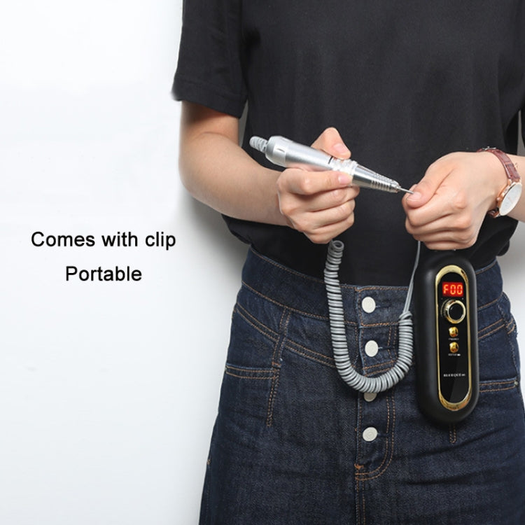 BLUEQUE Plug-in Portable Nail Art Carbon Brush Grinder, Specification: EU Plug (Black) by bashfashion