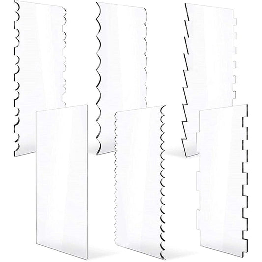 6 In 1 Clear Acrylic Cake Scraper Smoothing Tool Set by bashfashion