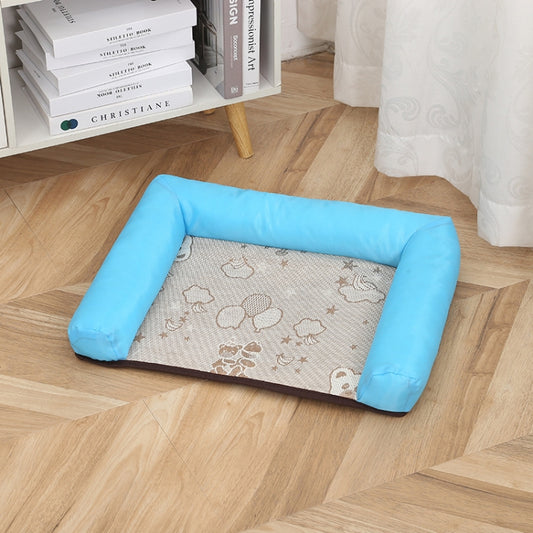Pet Breathable And Cooler Mat Pet Bed, Specification: S(Light Blue) by bashfashion