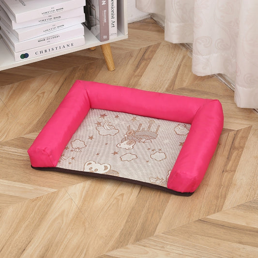 Pet Breathable And Cooler Mat Pet Bed, Specification: S(Rose Red) by bashfashion