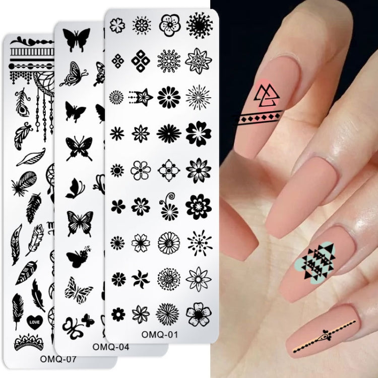 5 PCS Nail Art Print Template Nail Art Tools(OMQ-03) by bashfashion