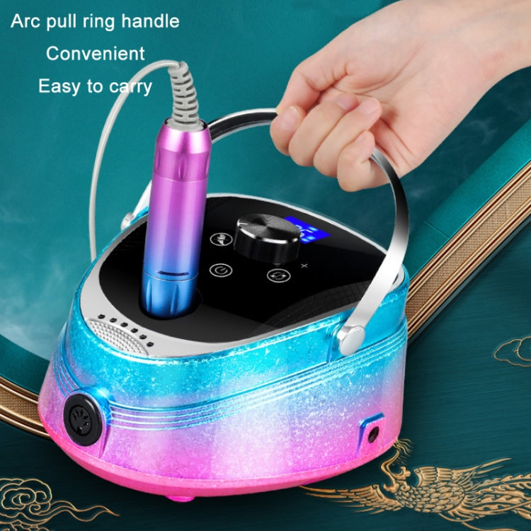 Ice Flower Gradient Rechargeable Low Noise Nail Polishing Machine, Specification: US Plug (Yellow Green) by bashfashion