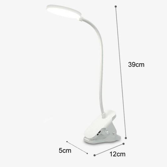Three-color Temperature Infinite Dimming LED Clip Eye Protection Bedside Lamp(4000XH/Dual-purpose + Cable) by bashfashion