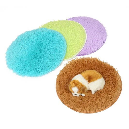 Autumn And Winter Pet Warm Bed Round Pet Pad, Specification: S(Brown) by bashfashion