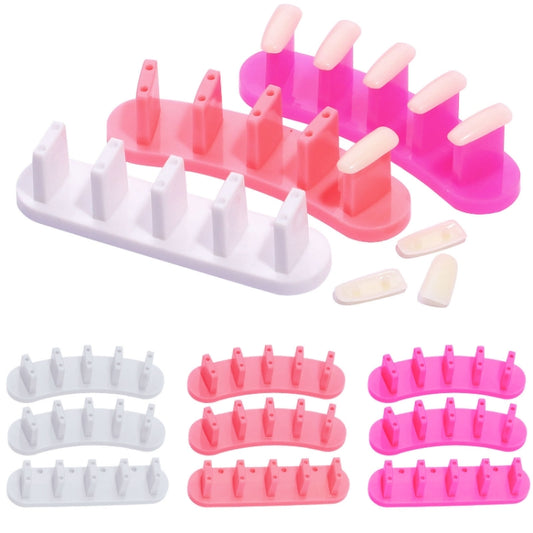 3 Sets Adhesive-Free Nail Practice Stand Nail Display Stand(01 White) by bashfashion