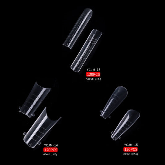 2 Boxes Nail Crystal Rapid Light Therapy Extension Nail Model, Shape: 120 PCS 15 by bashfashion