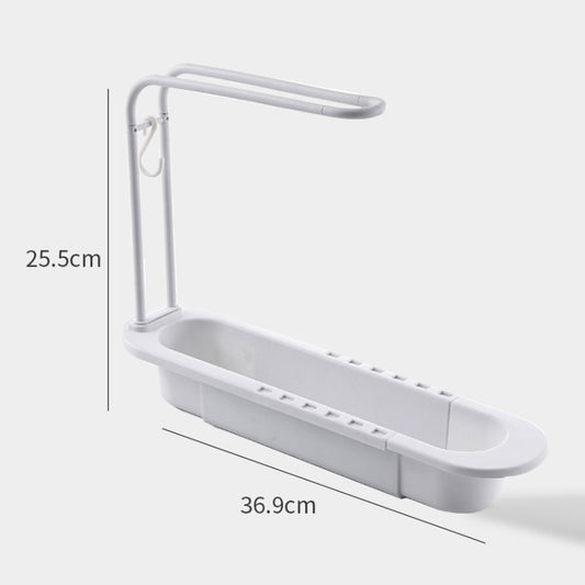 Disassembly With Towel Pole Telescopic Sink Rack(White) by bashfashion