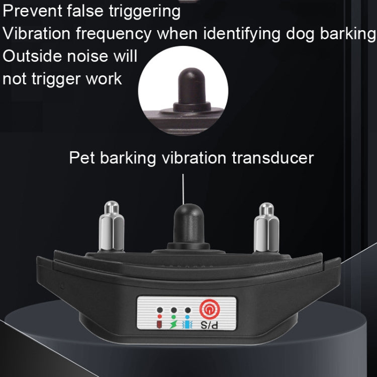 Intelligent Anti-barking Device Dog Trainer Collar, Style: Vibration+Electric Shock+Sound(Black) by bashfashion