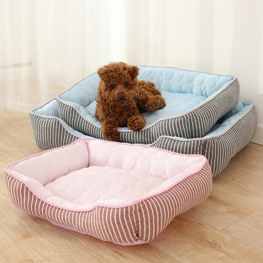 Summer Cold Feeling Dog Cat Kennel Ice Silk Cool Den L(Pink) by bashfashion