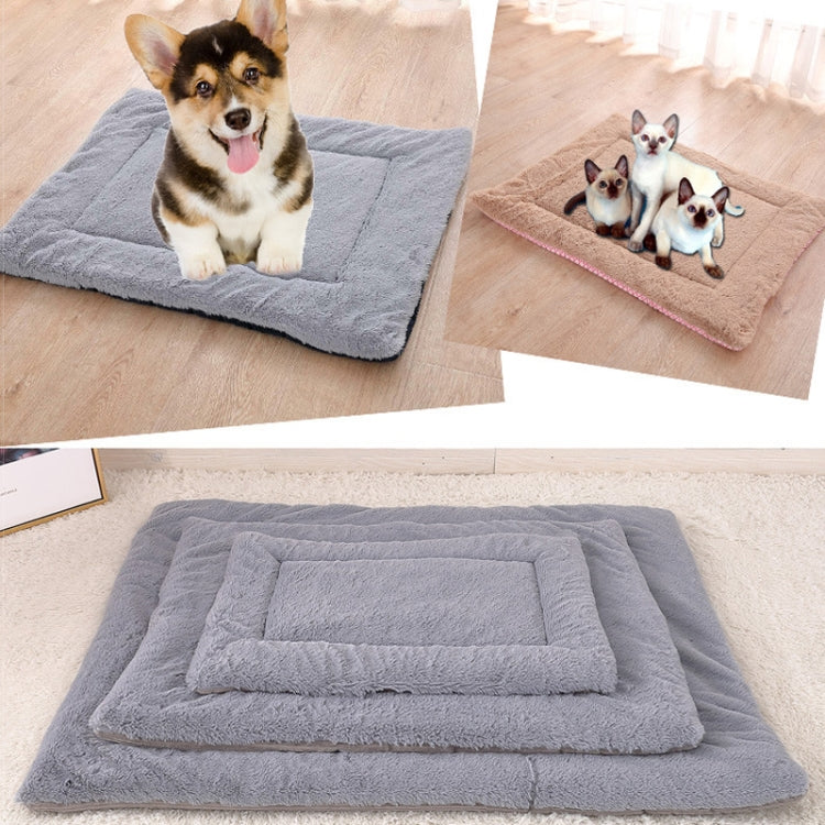 Double Sided Pet Mat Four Seasons Warm Dog Blanket,Size: S(Wick Strip Dark Blue) by bashfashion