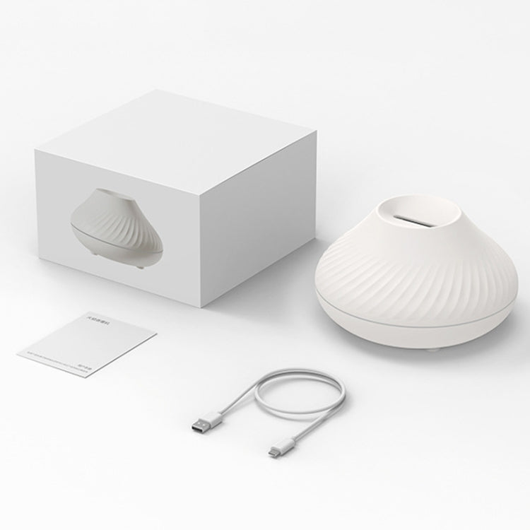 DQ705 Volcanic Flame Aroma Diffuser Essential Oil Lamp Air Humidifier with Color Night Light(Beige) by bashfashion