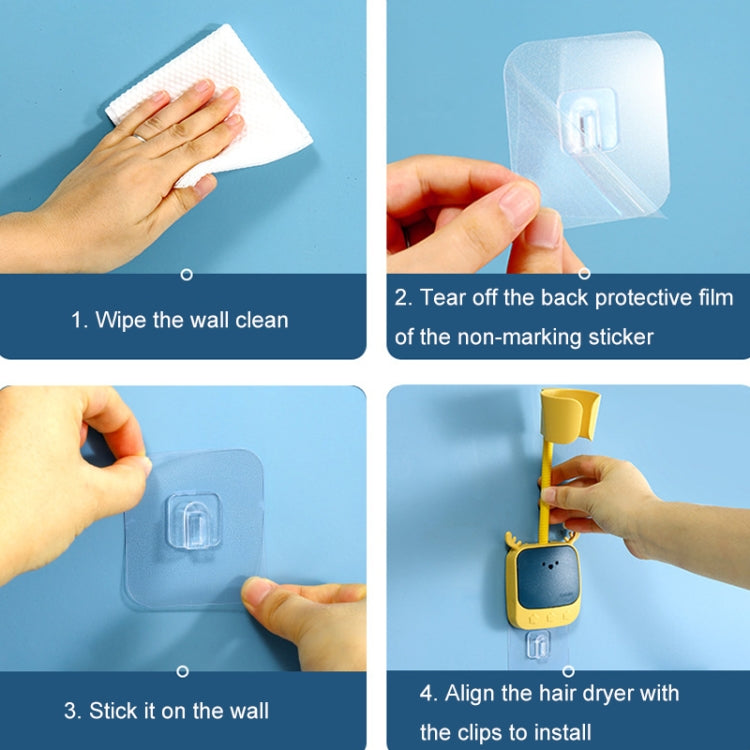 Hands Free Fixed Air Duct Wall Mount Hair Dryer Bracket(White Gray) by bashfashion