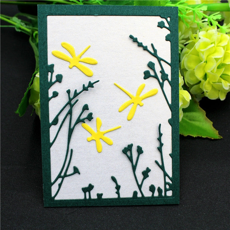 Three Dragonflies Metal Embossing Cutting Die(Silver) by bashfashion