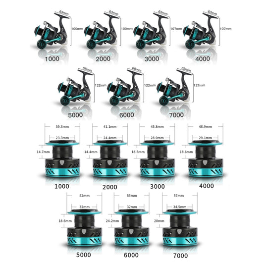 Metal Spinning Wheel CNC Rocker Throwing Rod Fish Wheel, Style: DK II 5000 (Metal Ball Grip) by bashfashion