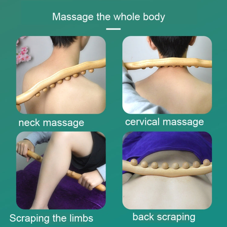 Eight-beaded Beech Wood Massage Stick Meridian Dredging Rolling Stick 53cm by bashfashion