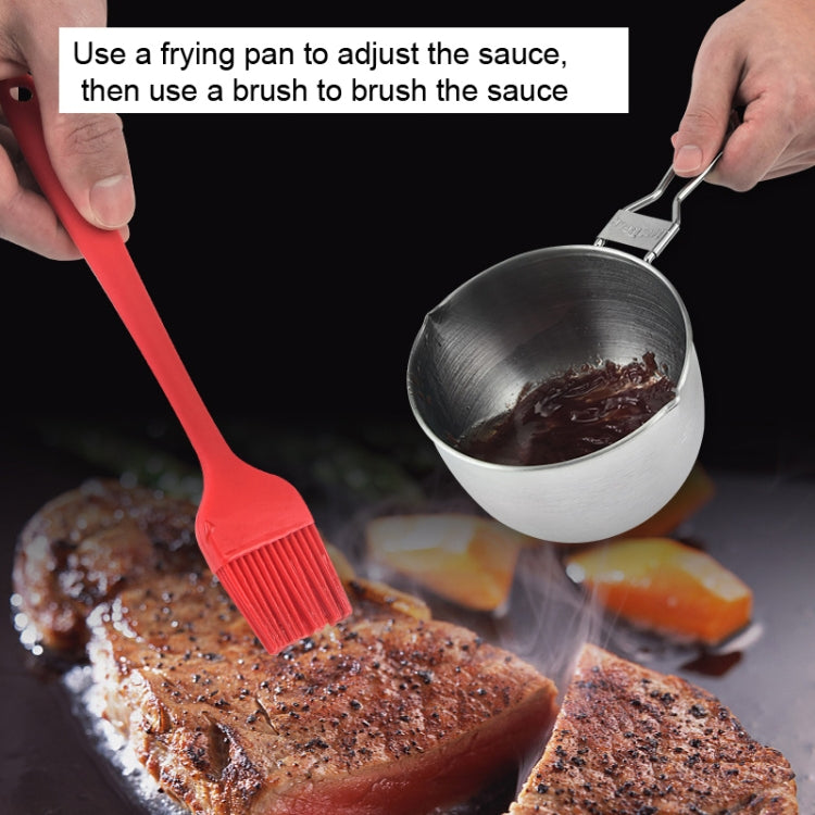 Stainless Steel Sauce Oil Pot + Silicone Oil Brush Set Outdoor BBQ Tools by bashfashion