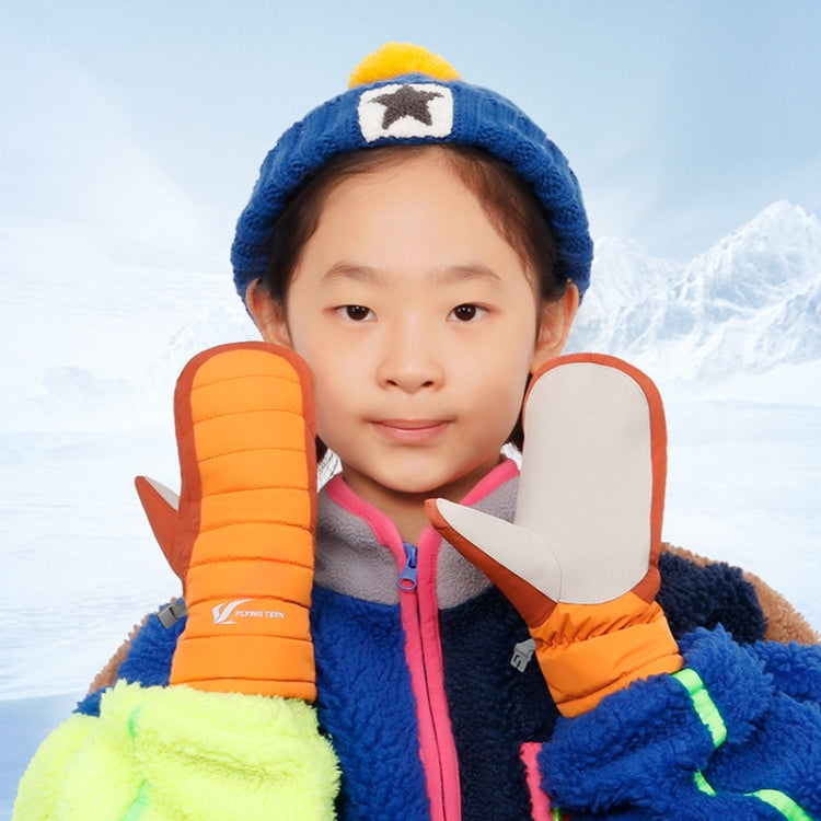 FLYING TERN 307 Outdoor Sports Fleece Waterproof Wear-resistant Children Gloves(Orange) by FLYING TERN