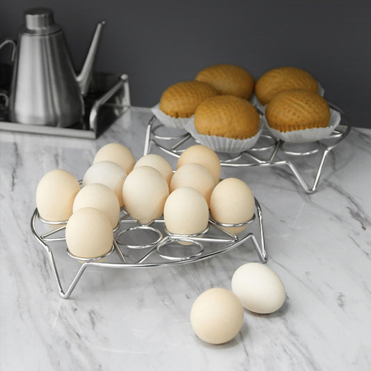 2 PCS Kitchen Stainless Steel Steamed Egg Rack, Style: 4.0 Line 13 Holes by bashfashion