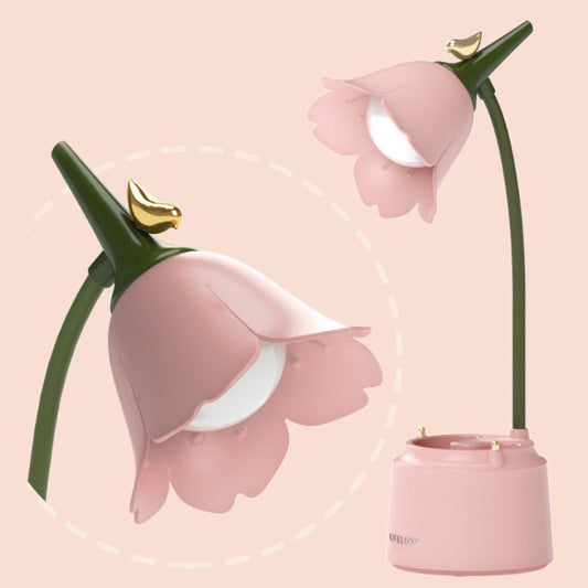 GIVELONG LED Foldable Desk Lamp Stylus Holder Night Light(Pink) by bashfashion