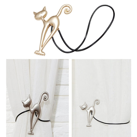 Long-leg Cat Curtain Buckle Free Punch Curtain Magnetic Buckle Strap(Asian Gold) by bashfashion
