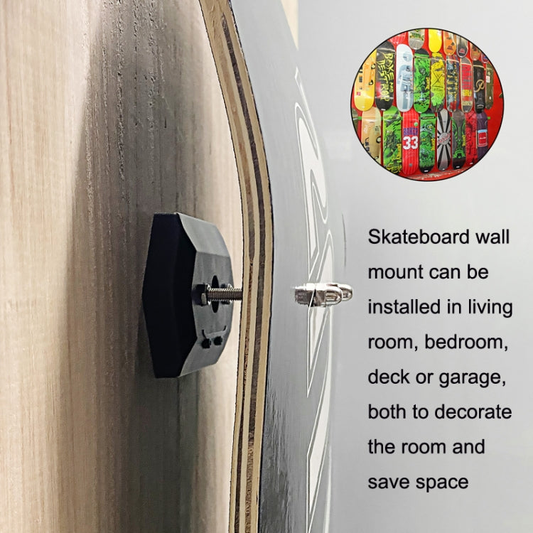 Wall Mount Skateboard Stand For Skateboard Deck Display and Storage(Black) by bashfashion