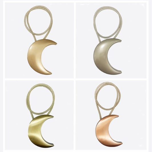 Metal Curtain Magnetic Buckle Tie Free Punch Moon Curtain Tie(Green Bronze) by bashfashion