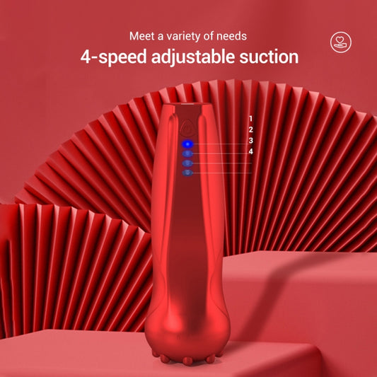 Electric Cupping Device Vacuum Scraping Instrument Charging Meridian Massage Device(Red) by bashfashion