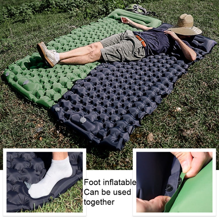 TPU Inflatable Sleeping Pad Camps Outdoor Waterproof Single Travel Cushion(Navy) by bashfashion