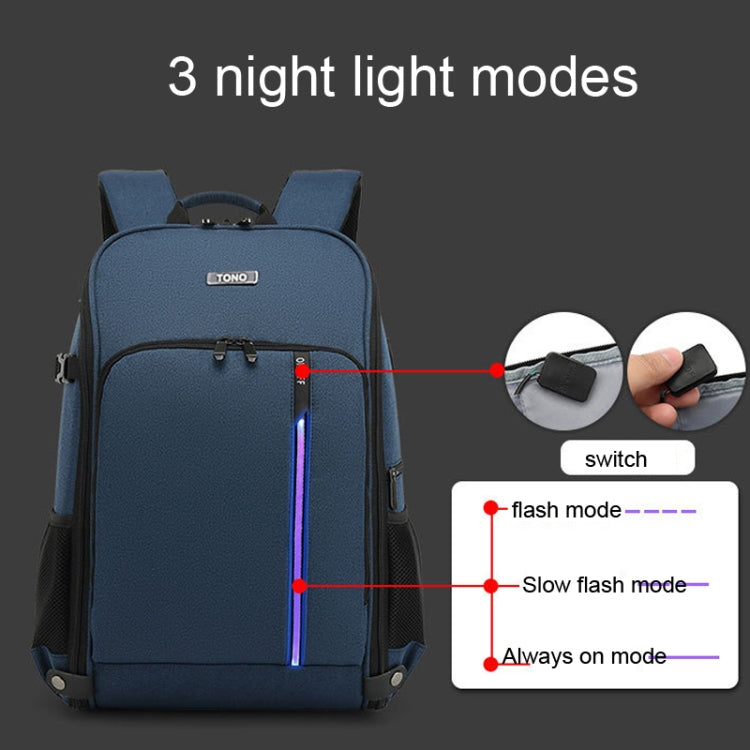 TONO LED Light SLR Digital Camera Backpack With USB Port(Blue) by TONO