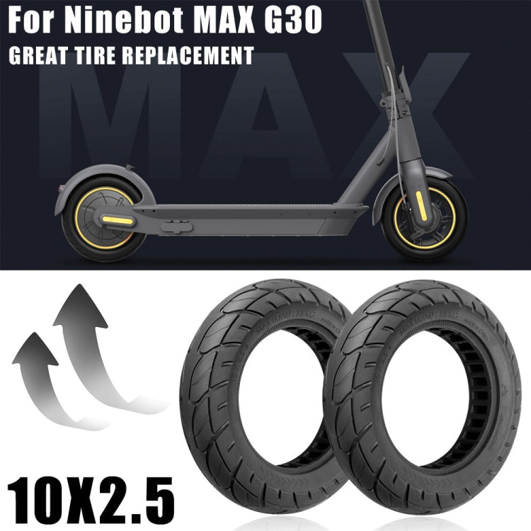 X0375 Electric Scooter 10 inch Explosion-proof Rubber Tire For Ninebot Max G30(Black) by bashfashion