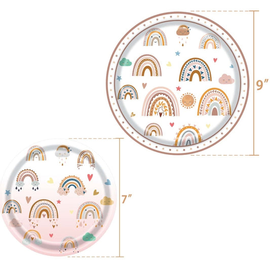 Fantasy Rainbow Themed Disposable Tableburra Flag Party Set(10 Person Set) by bashfashion