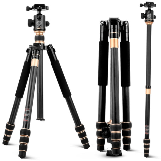 QingZhuangShiDai Q222C SLR Camera Carbon Fiber Portable Travel Tripod(Black) by QingZhuangShiDai