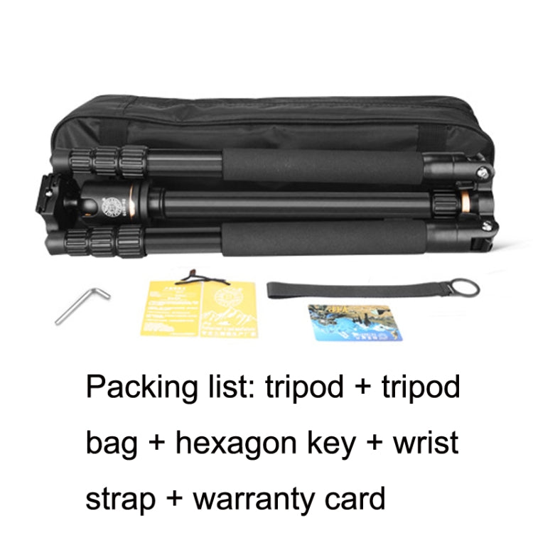 QingZhuangShiDai Q222C SLR Camera Carbon Fiber Portable Travel Tripod(Black) by QingZhuangShiDai