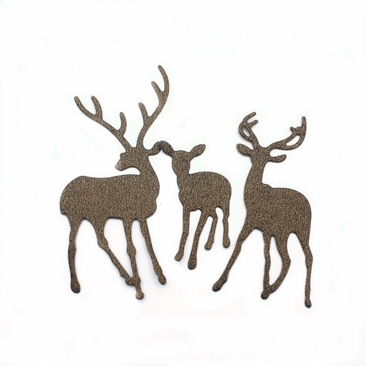 2 PCS Three Christmas Deer Carbon Steel Embossing Cutting Dies by bashfashion