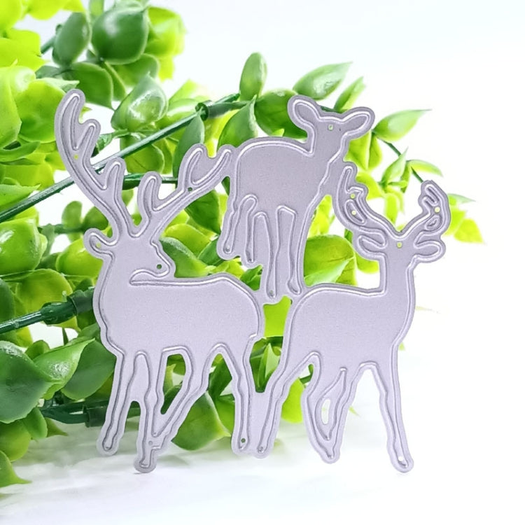 2 PCS Three Christmas Deer Carbon Steel Embossing Cutting Dies by bashfashion