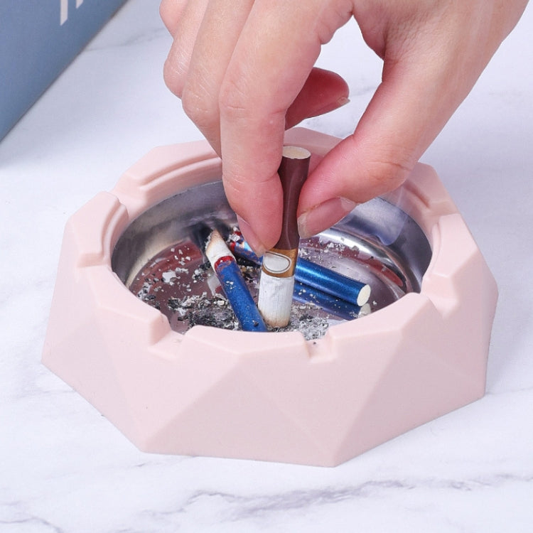 Stainless Steel Liner Ashtray With Cover Crown Home Decoration(Dark Green) by bashfashion