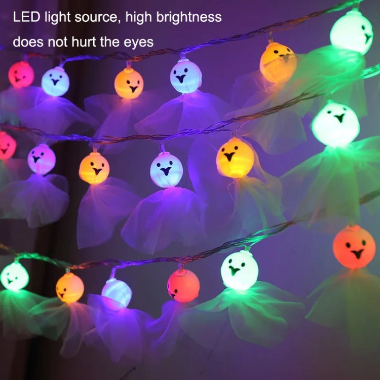 LED Halloween Decoration Luminous Cloth Ghost Ornament String Light 6m 40 Lights(White) by bashfashion
