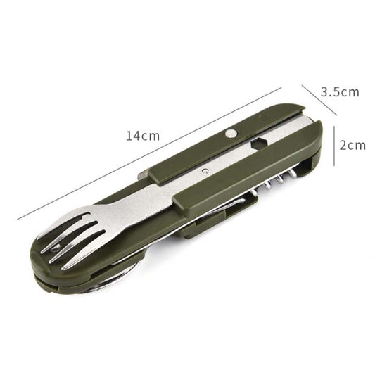 Outdoor Camping Tableware Stainless Steel Folding Knife Fork and Spoon Combination Tableware by bashfashion