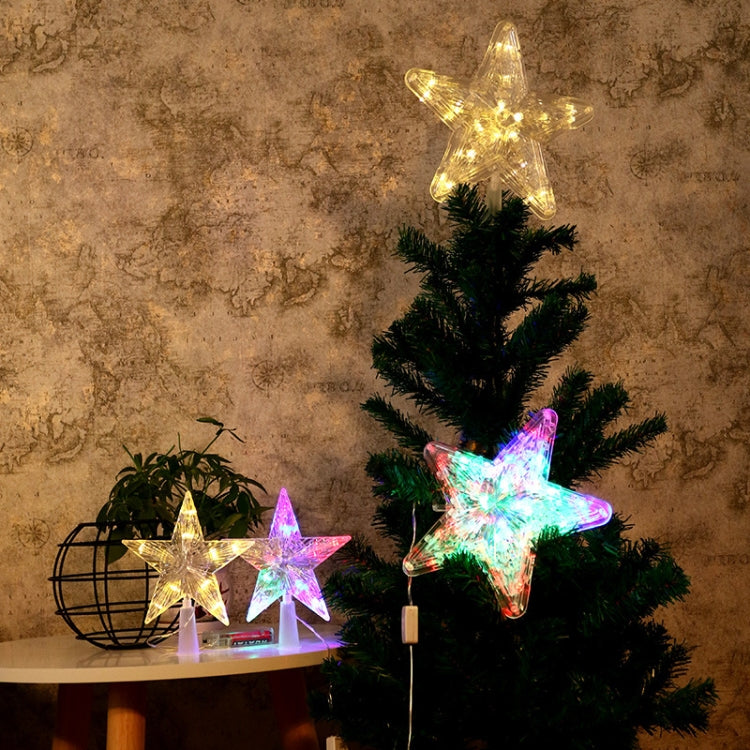 Christmas Tree Top Light LED Glowing Star Lights, Size: Small EU Plug(Red) by bashfashion