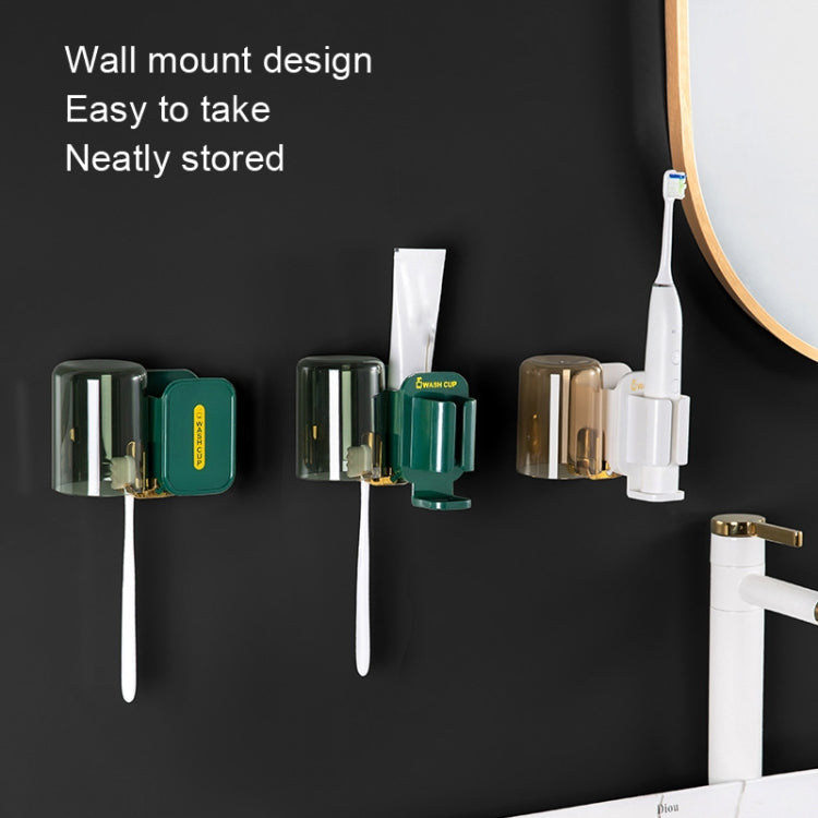 JM056 Toothbrush Rack Wall Mounted Toothpaste Storage Rack, Style: Electric Black by bashfashion