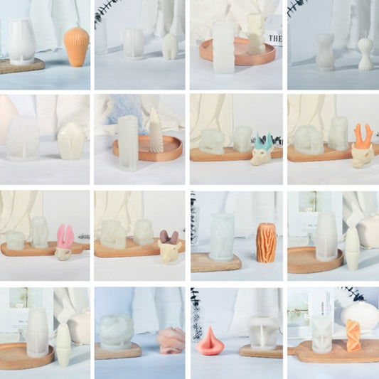 Geometric Scented Candle Silicone Mold, Specification: LZ-388+Tool Set by bashfashion