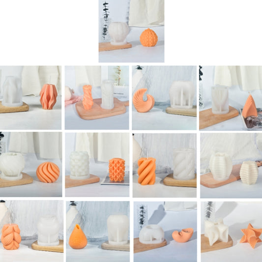 Geometric Scented Candle Silicone Mold, Specification: LZ-403+Tool Set by bashfashion