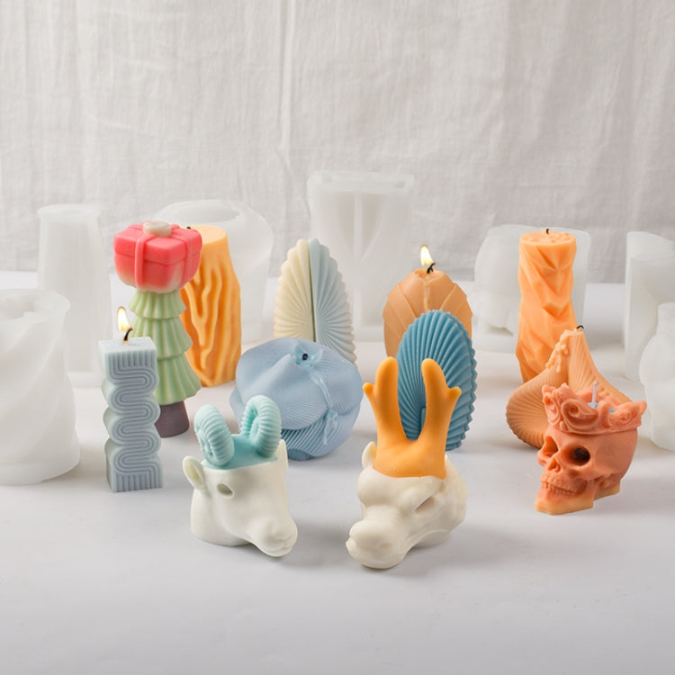 Geometric Scented Candle Silicone Mold, Specification: LZ-413+Tool Set by bashfashion