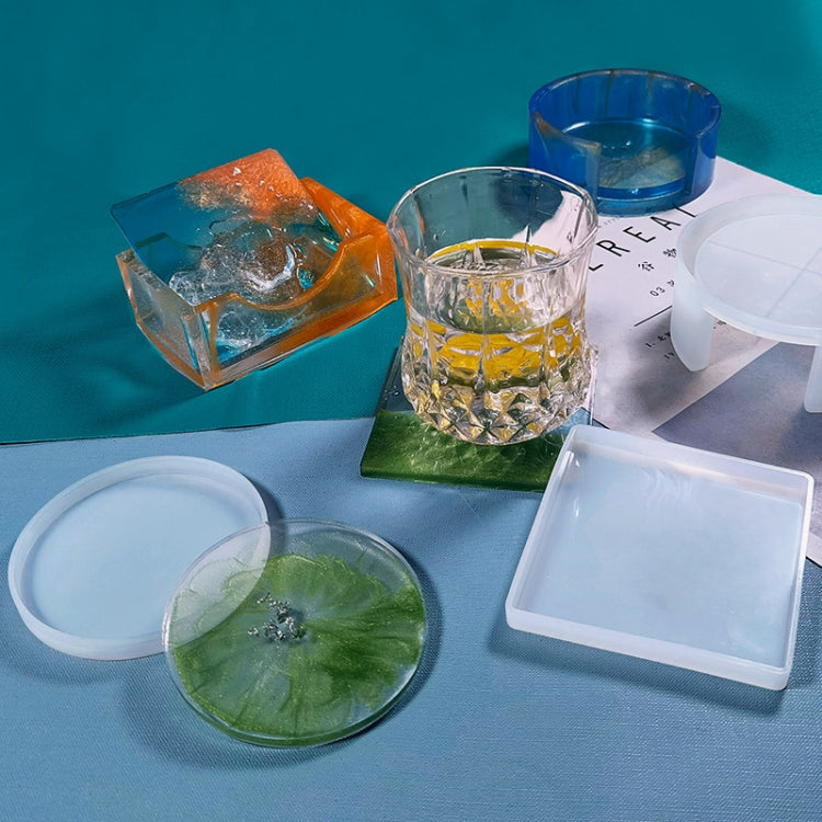 DIY Crystal Epoxy Storage Box Silicone Mould, Specification: Square Coasters DJ-97 by bashfashion