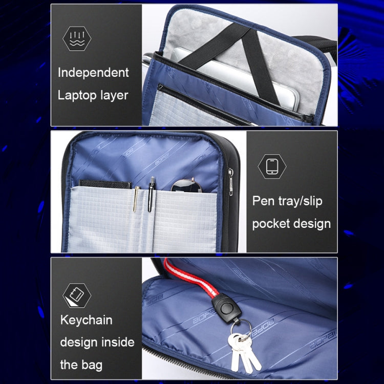 Bopai 61-121518 Multi-compartment Waterproof Expandable Backpack with USB Charging Hole(Black) by Bopai