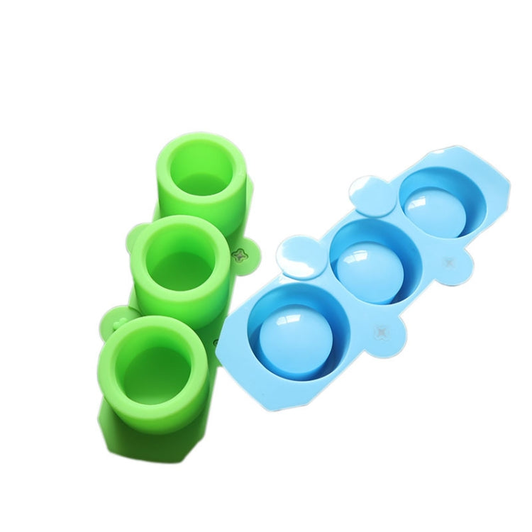 2 PCS 3 Grid Round Ice Cup Ice Tray Silicone Mold Cake Mold(Blue) by bashfashion
