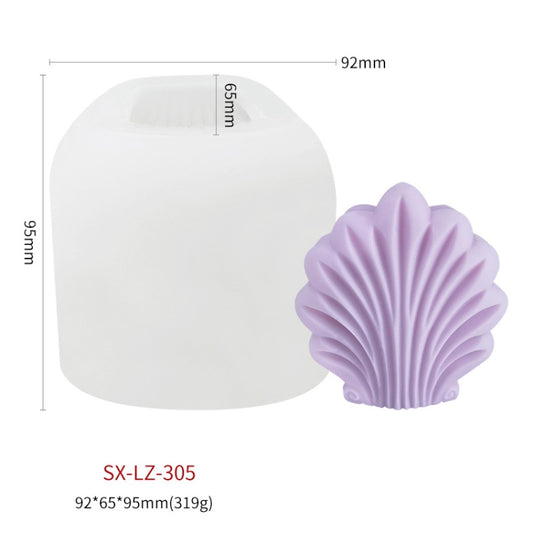 Scallop DIY Scented Candle Silicone Mold, Specification: SX-LZ-305 by bashfashion