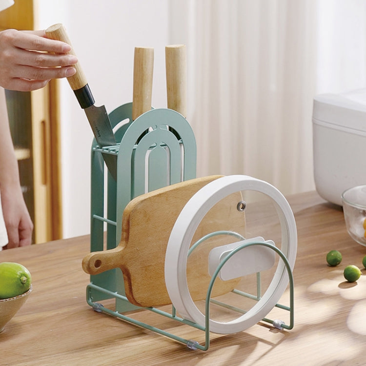 Kitchen Knife Rack Cutting Board Pot Lid Storage Rack(White) by bashfashion