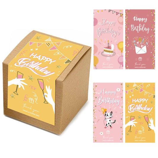 3 Packs 50 Stickers/Pack Happy Birthday Rectangular Stickers Gift Box Sealing Stickers(H1) by bashfashion